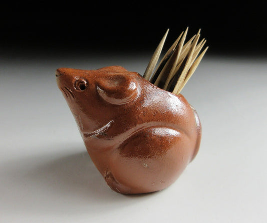 Bizen Year of the Rat Toothpick Holder