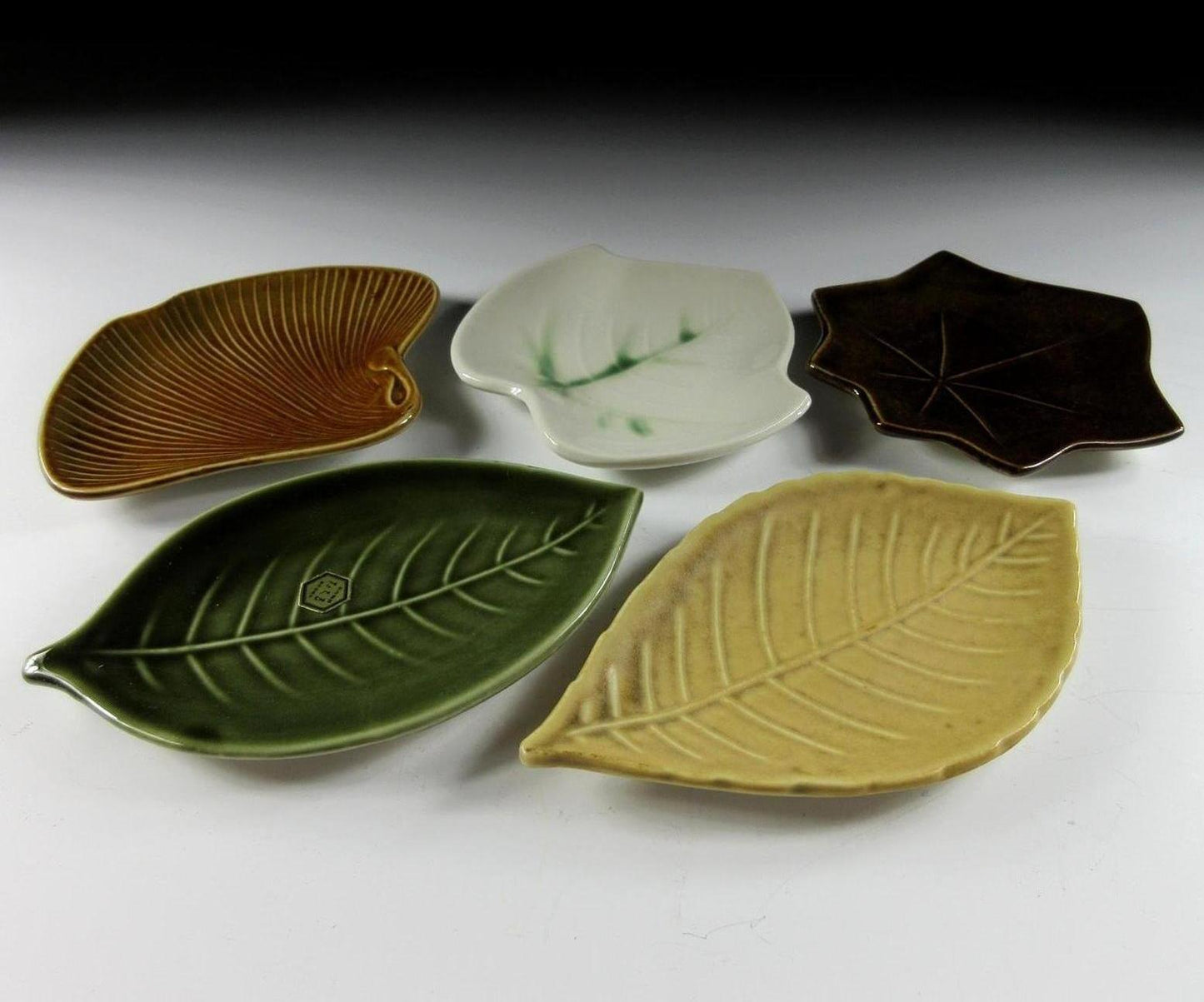 Set of Five Leaf Plates