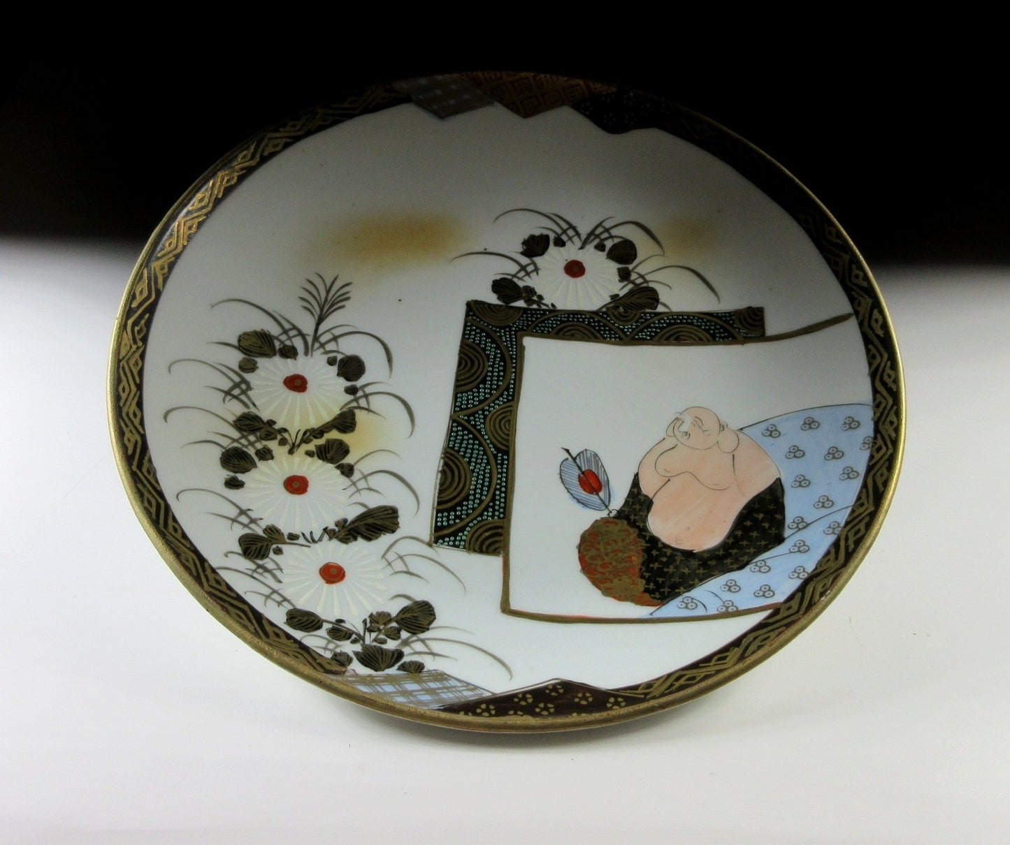 Antique Kutani Hotei Plate