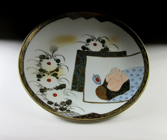 Antique Kutani Hotei Plate