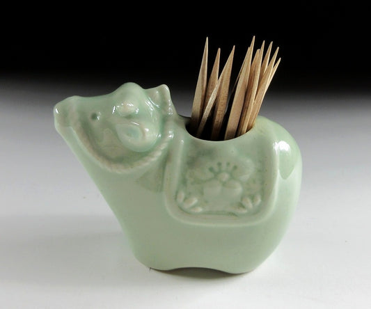 Celadon Year of the Ox Toothpick Holder