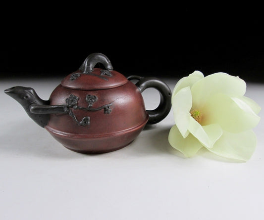 Yixing Style Teapot with Ume Blossoms