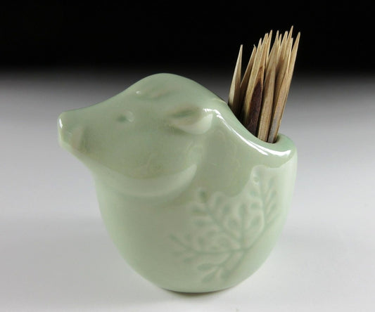 Celadon Glaze Boar Toothpick Holder