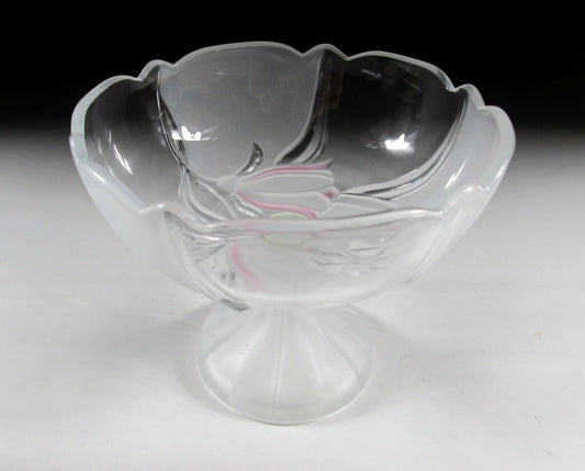 Mid-Showa Glass Pedestal Bowl