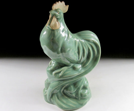 Celadon Year of the Rooster Okimono