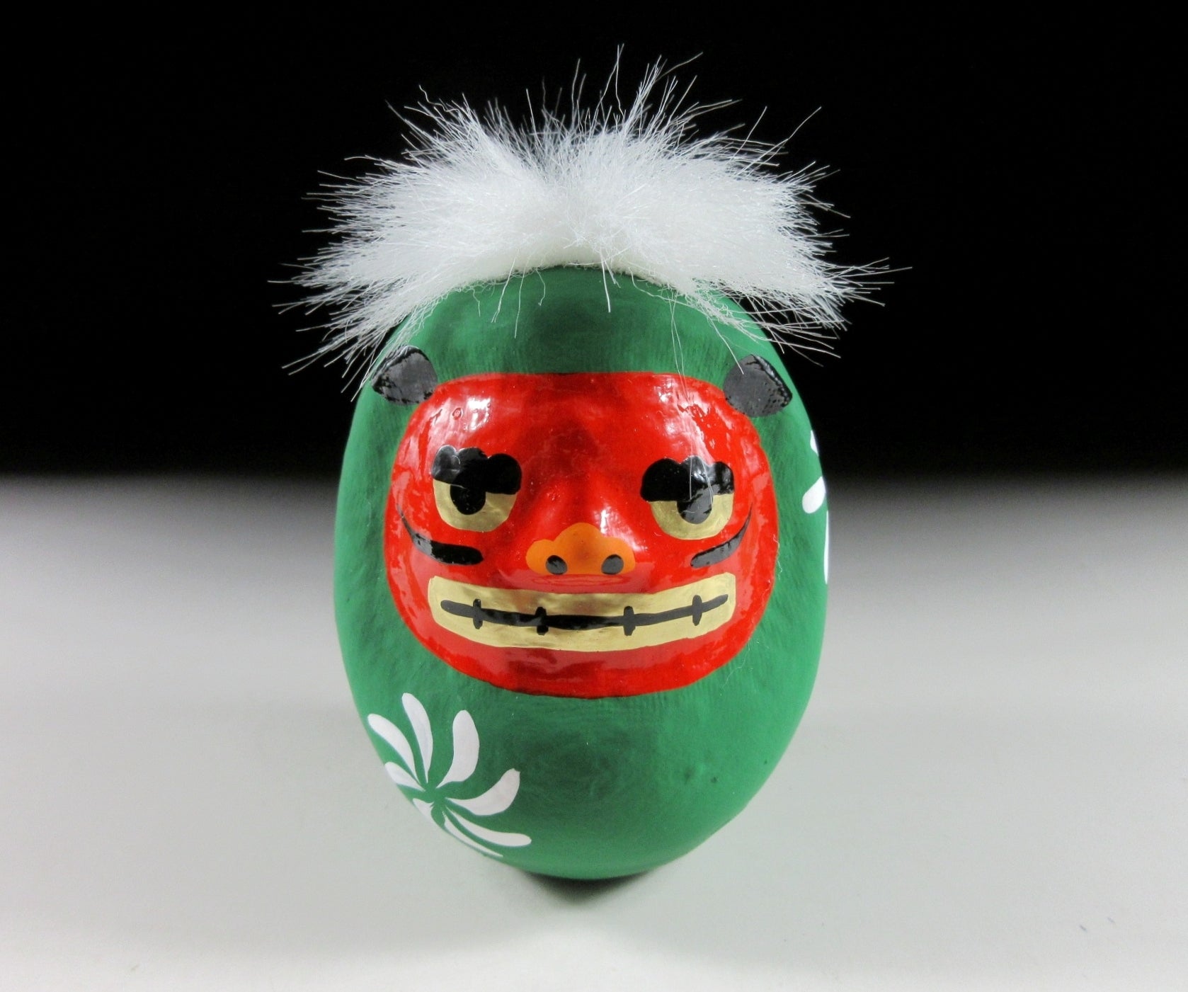 Daruma Amulette Japonaise En Papier Mâché 12 Cm Taille 2 - Poupée Porte-Bonheur Blanc
