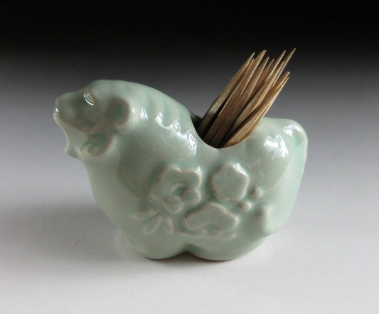 Celadon Year of the Tiger Toothpick Holder