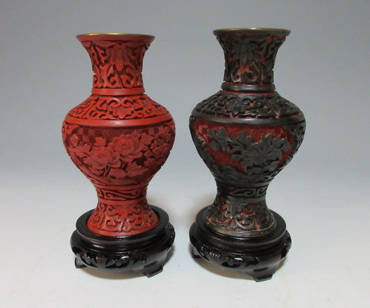 Pair of Chinese Lacquer Vases