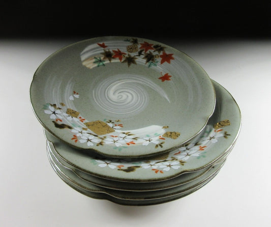 Set of Five Mino-ware Plates