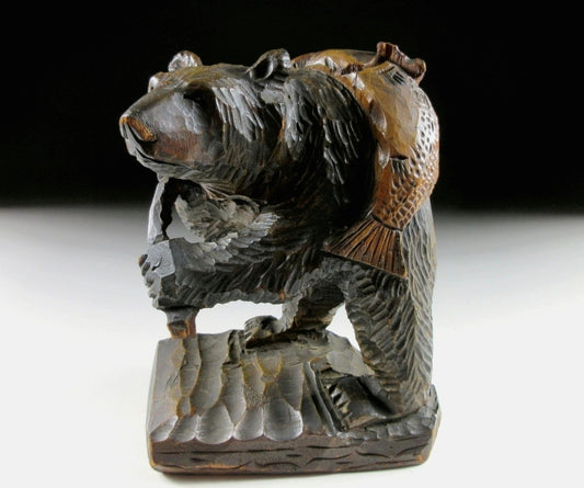 Vintage Higuma Bear Carrying Fish