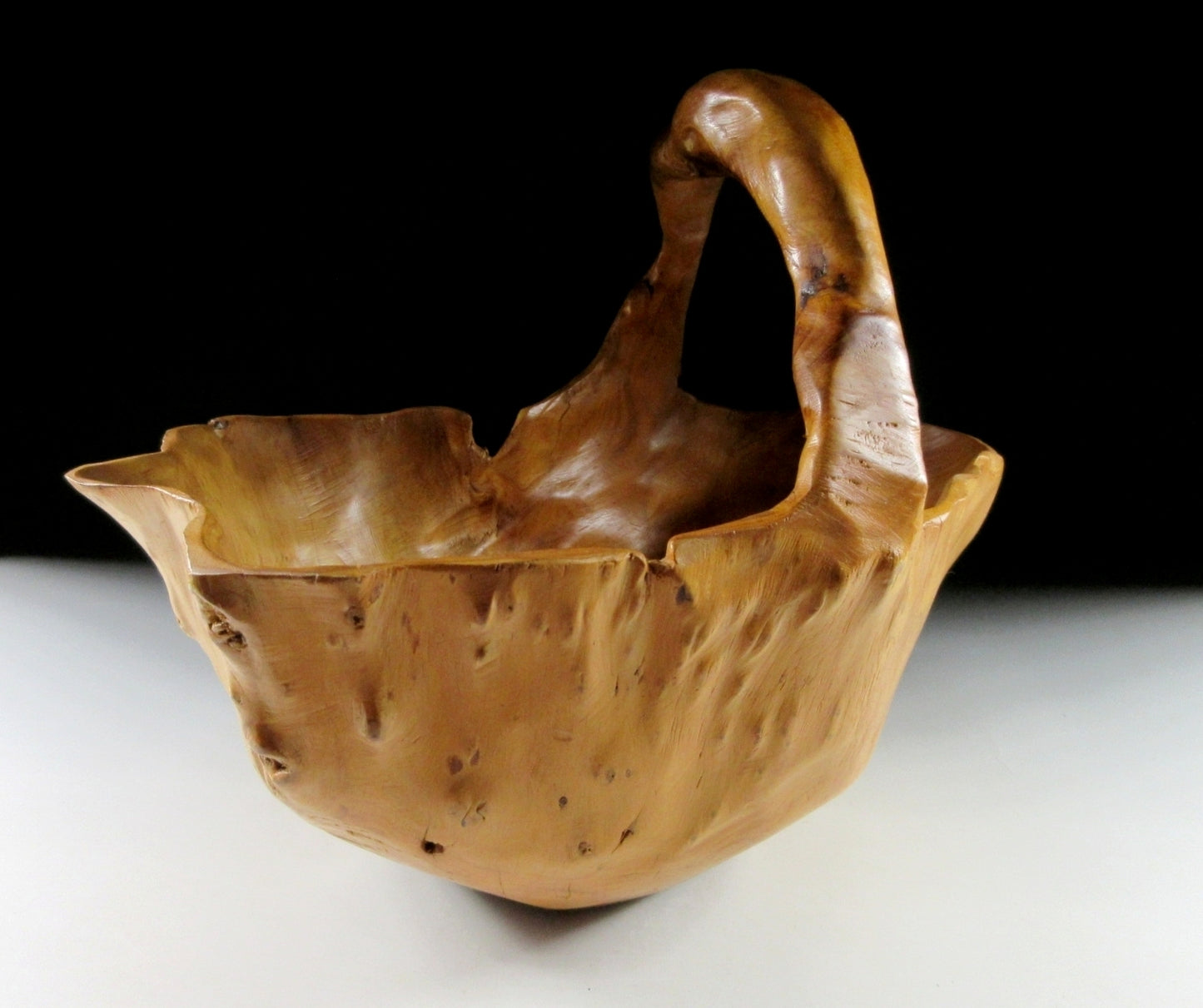 Natural Burl Wood Basket
