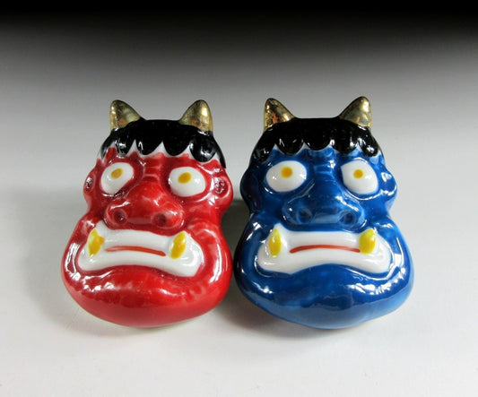 Pair of Setsubun Oni Hashioki Chopstick Rests