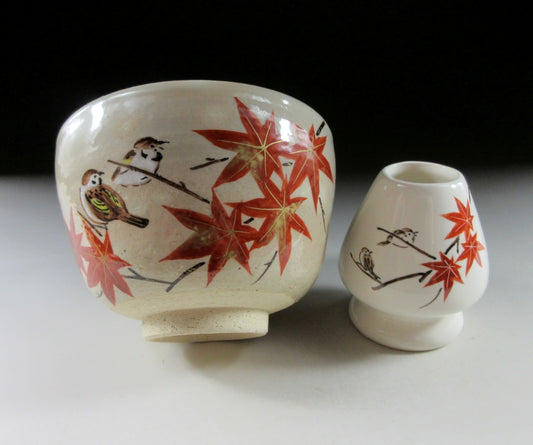 Yagi Kaiho Autumn Chawan and Kusenaoshi