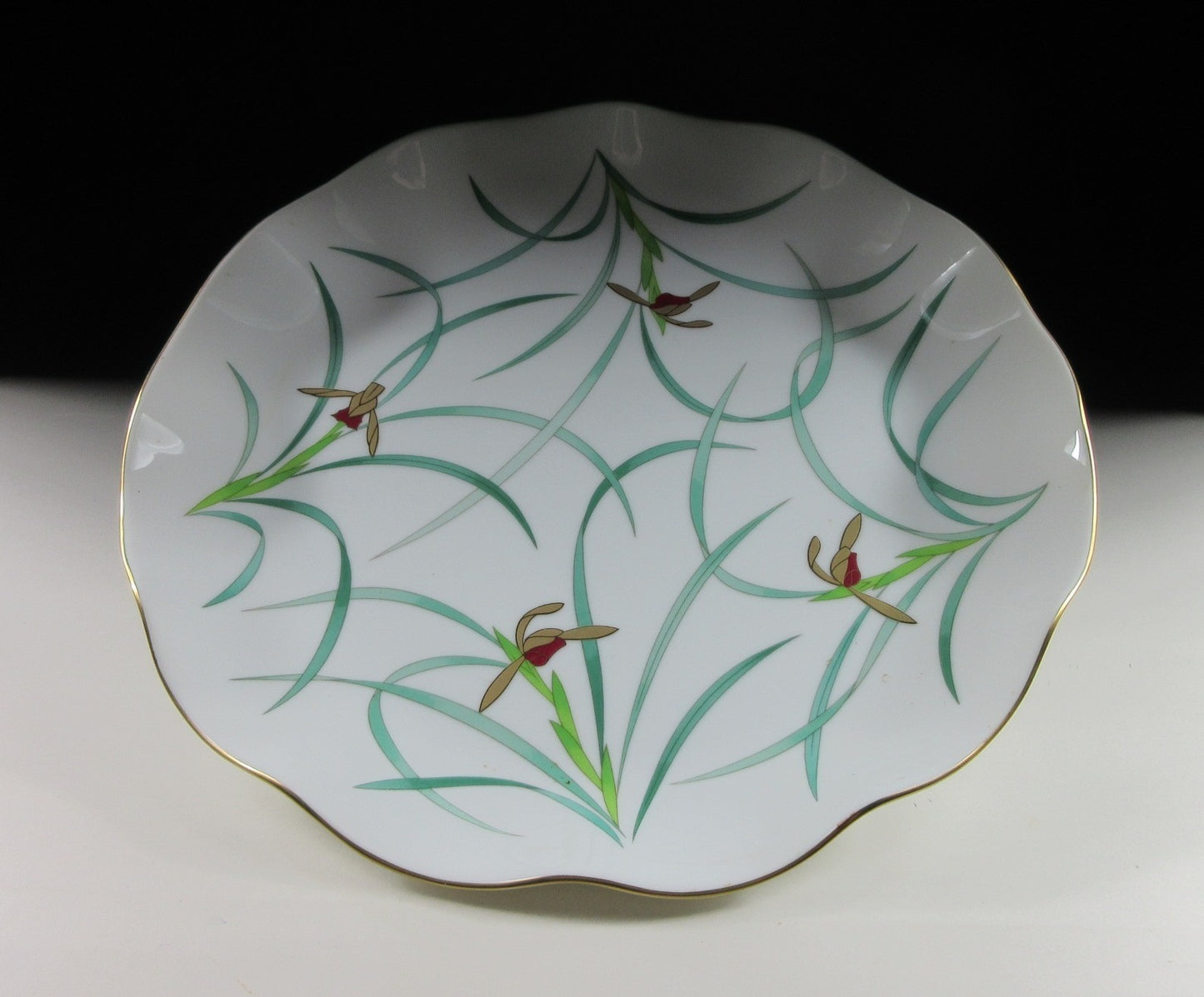 Large Koransha Orchid Plate