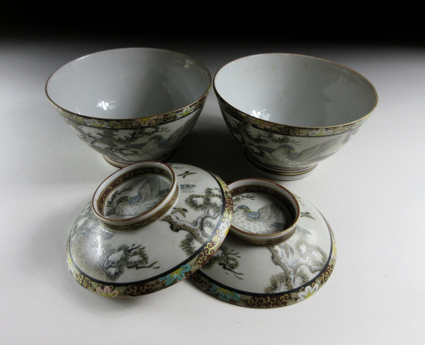 Pair of Antique Kutani Bowls