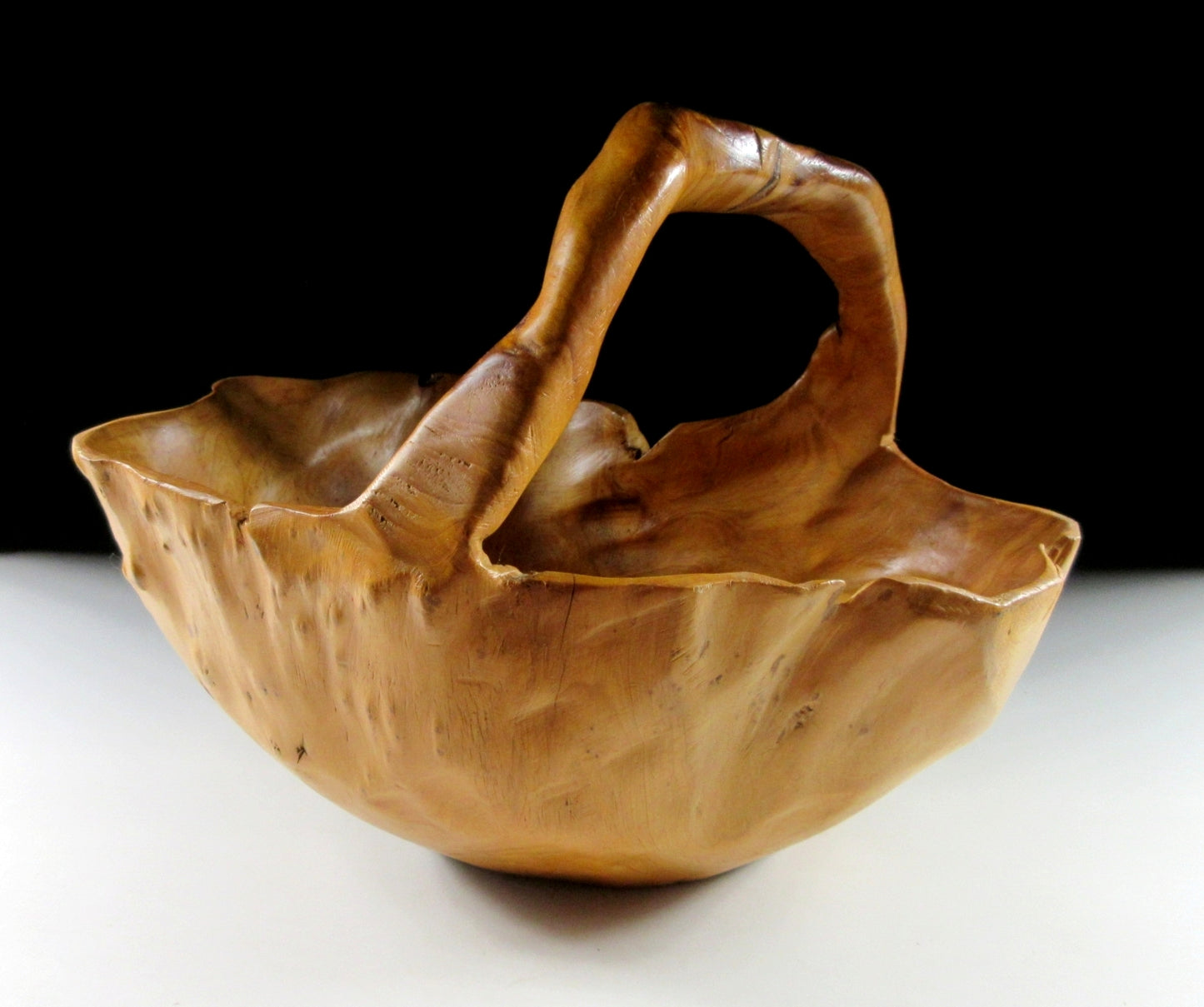 Natural Burl Wood Basket