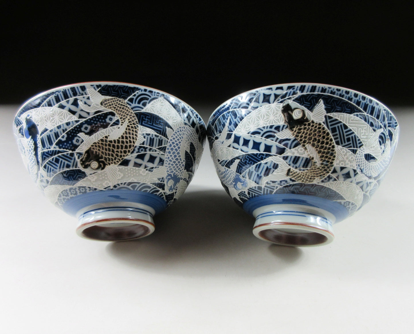 Mino-ware Koi Bowl Pair #2
