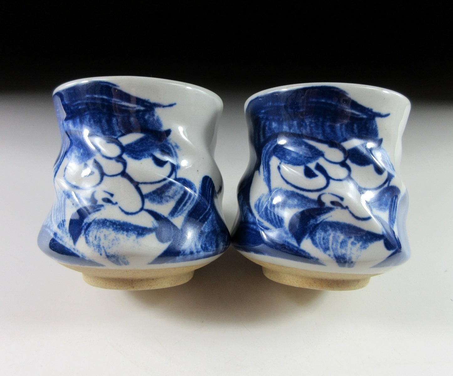 Pair of Mino-ware Daruma Yunomi