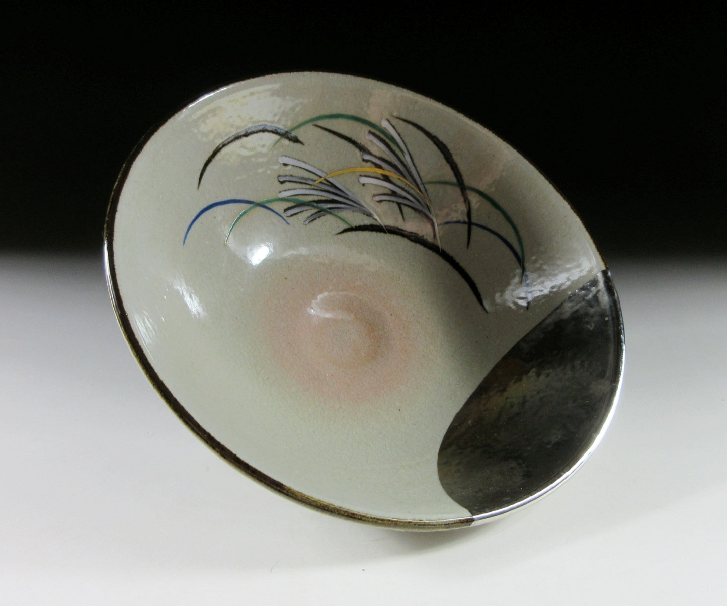 Okada Kazan Awata-ware Harvest Moon Chawan