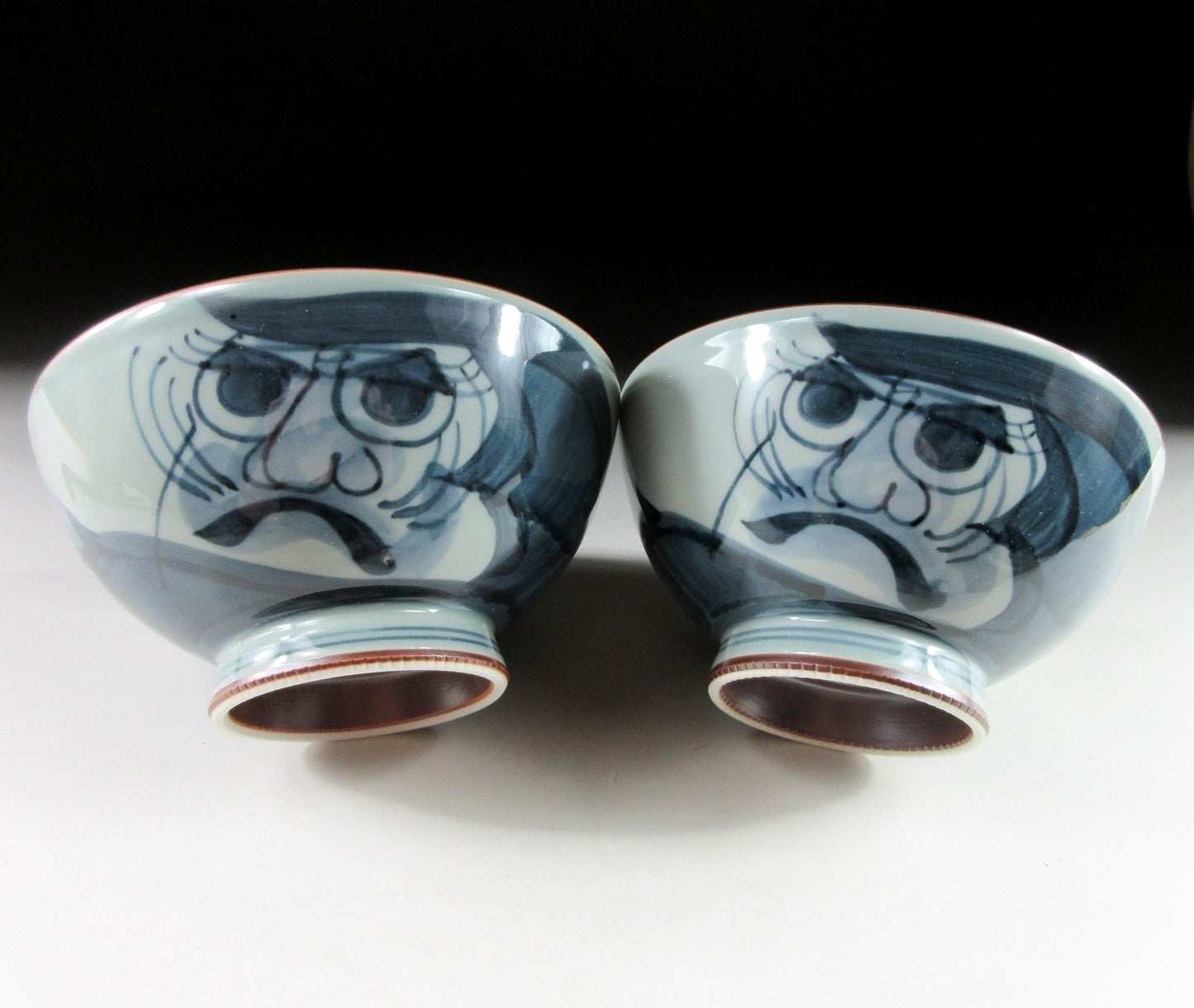 Pair of Arita Daruma Bowls