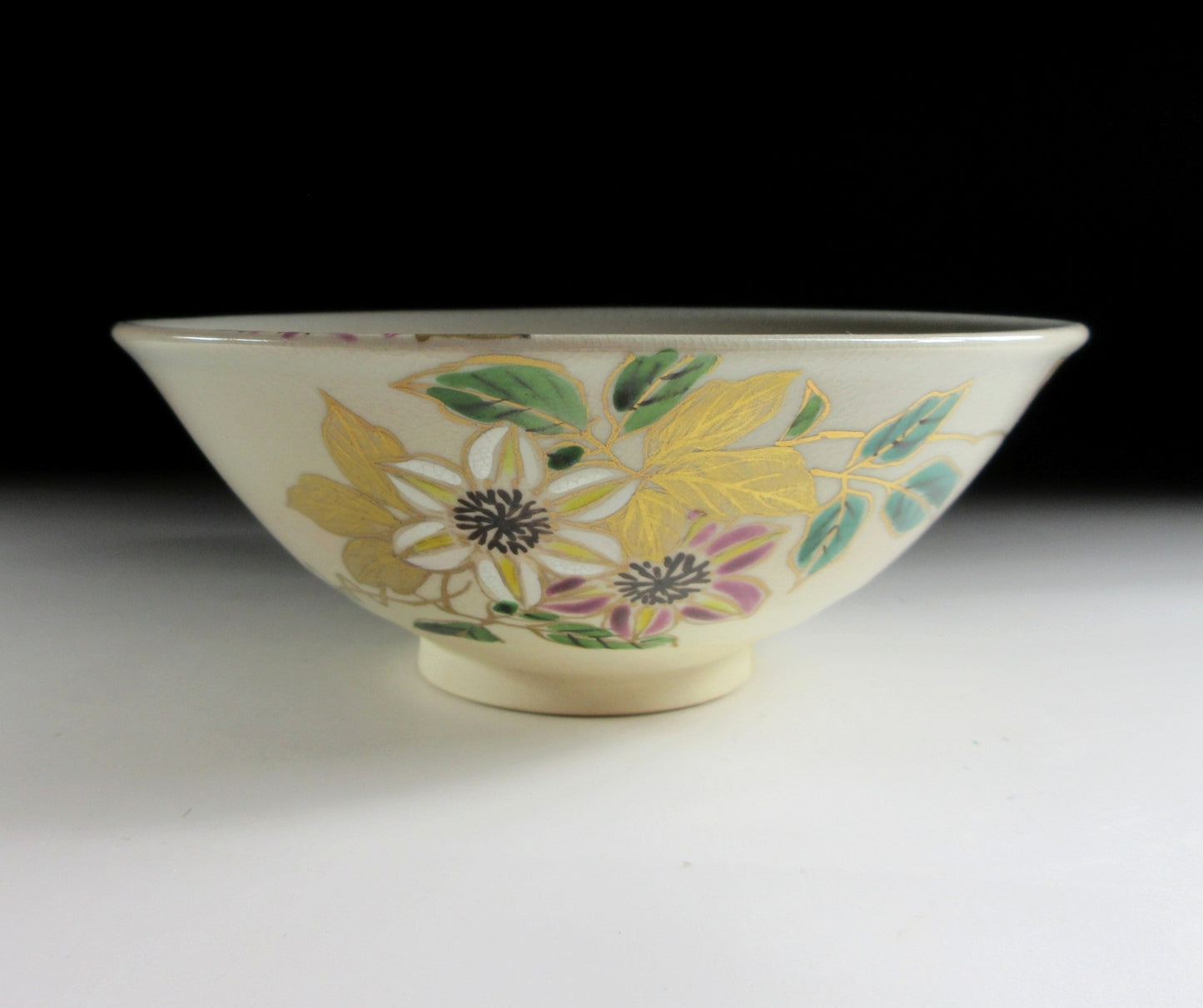 Kyo-ware Clematis Chawan