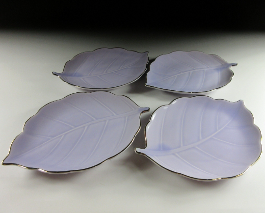 Set of Four Small Leaf Plates