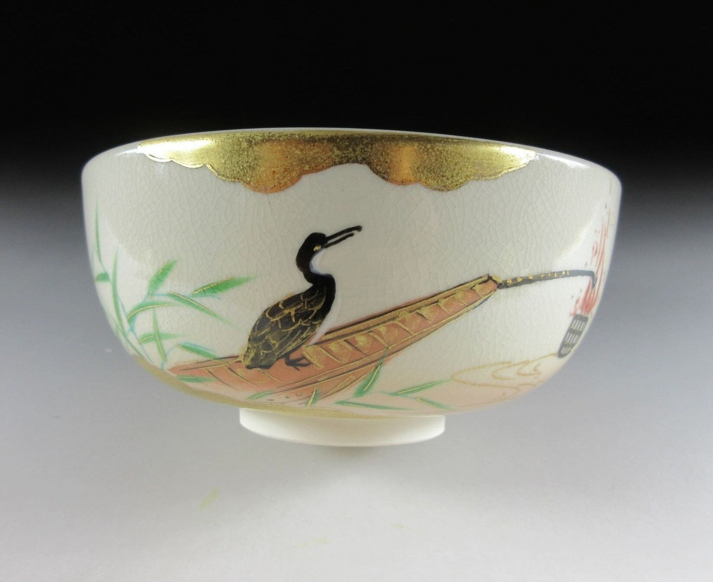 Kyo-ware Cormorant Chawan #1