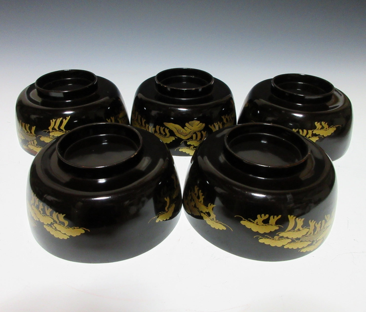 Set of Five Wajima Bowls