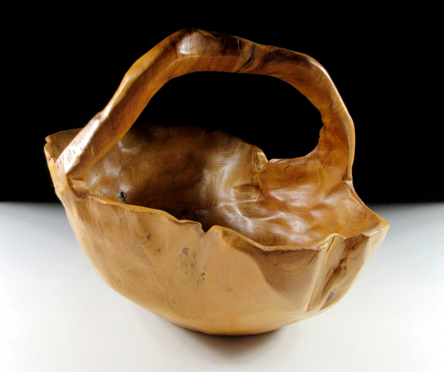 Natural Burl Wood Basket