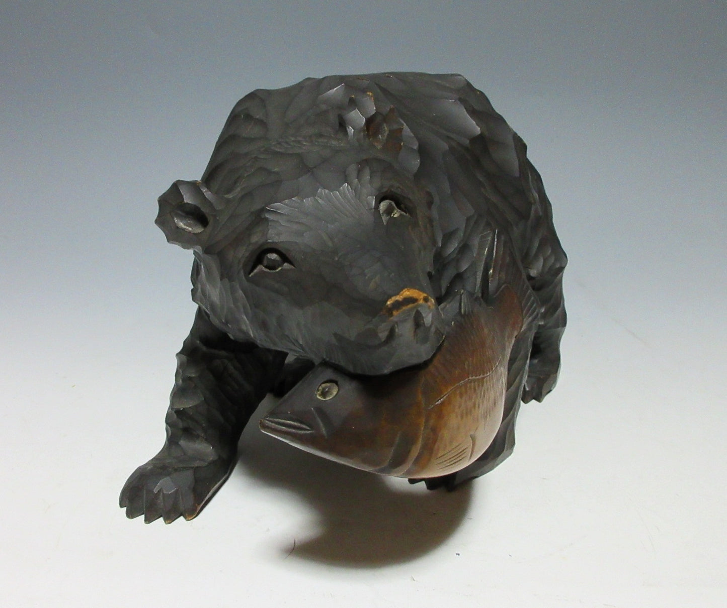 Black Higuma Bear Okimono
