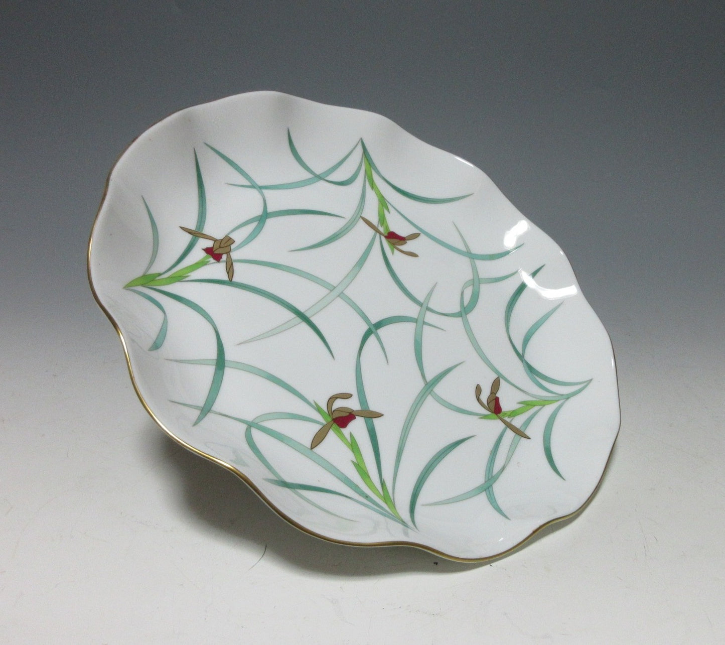 Large Koransha Orchid Plate