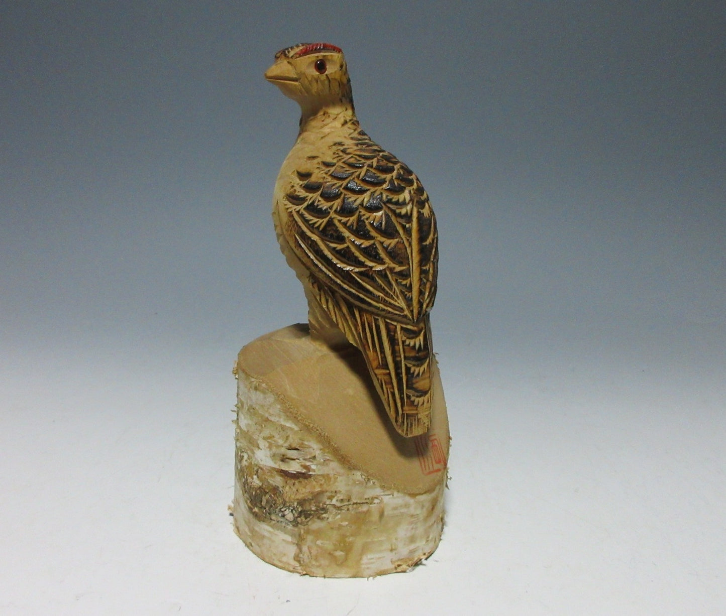 Kibori Grouse Wood Carving