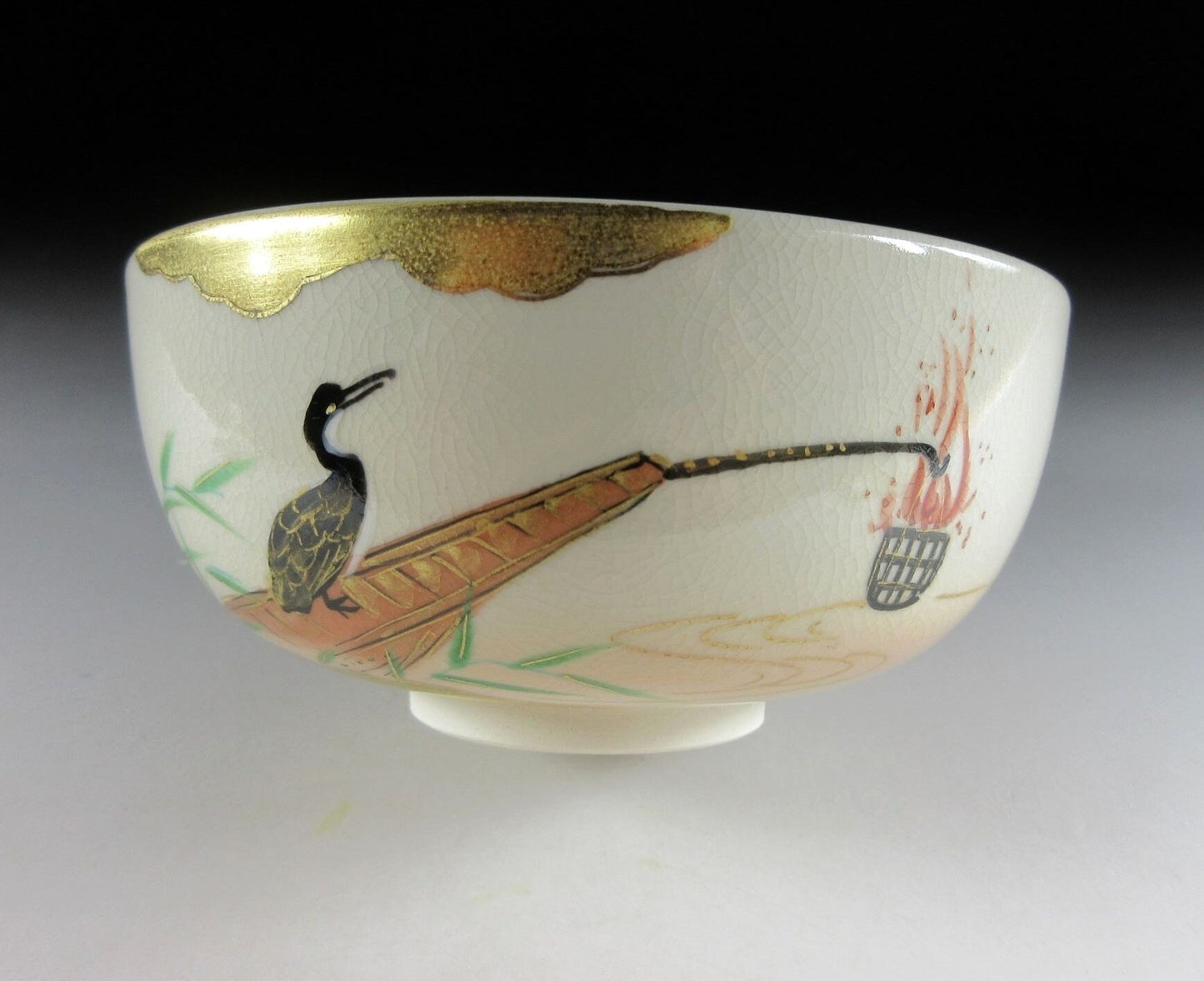 Kyo-ware Cormorant Chawan #1