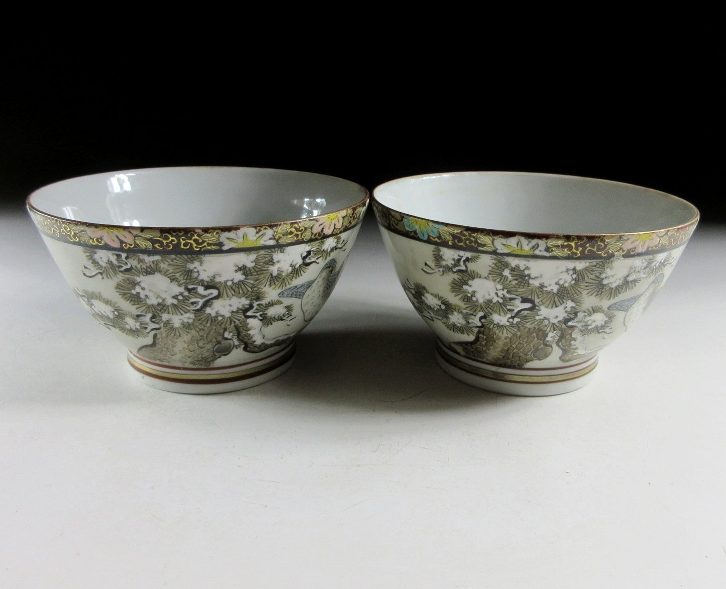 Pair of Antique Kutani Bowls