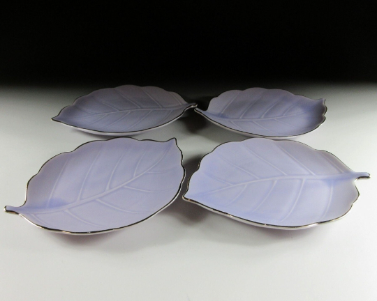 Set of Four Small Leaf Plates