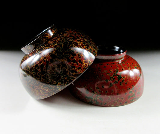 Pair of Tsugaru Lacquerware Bowls