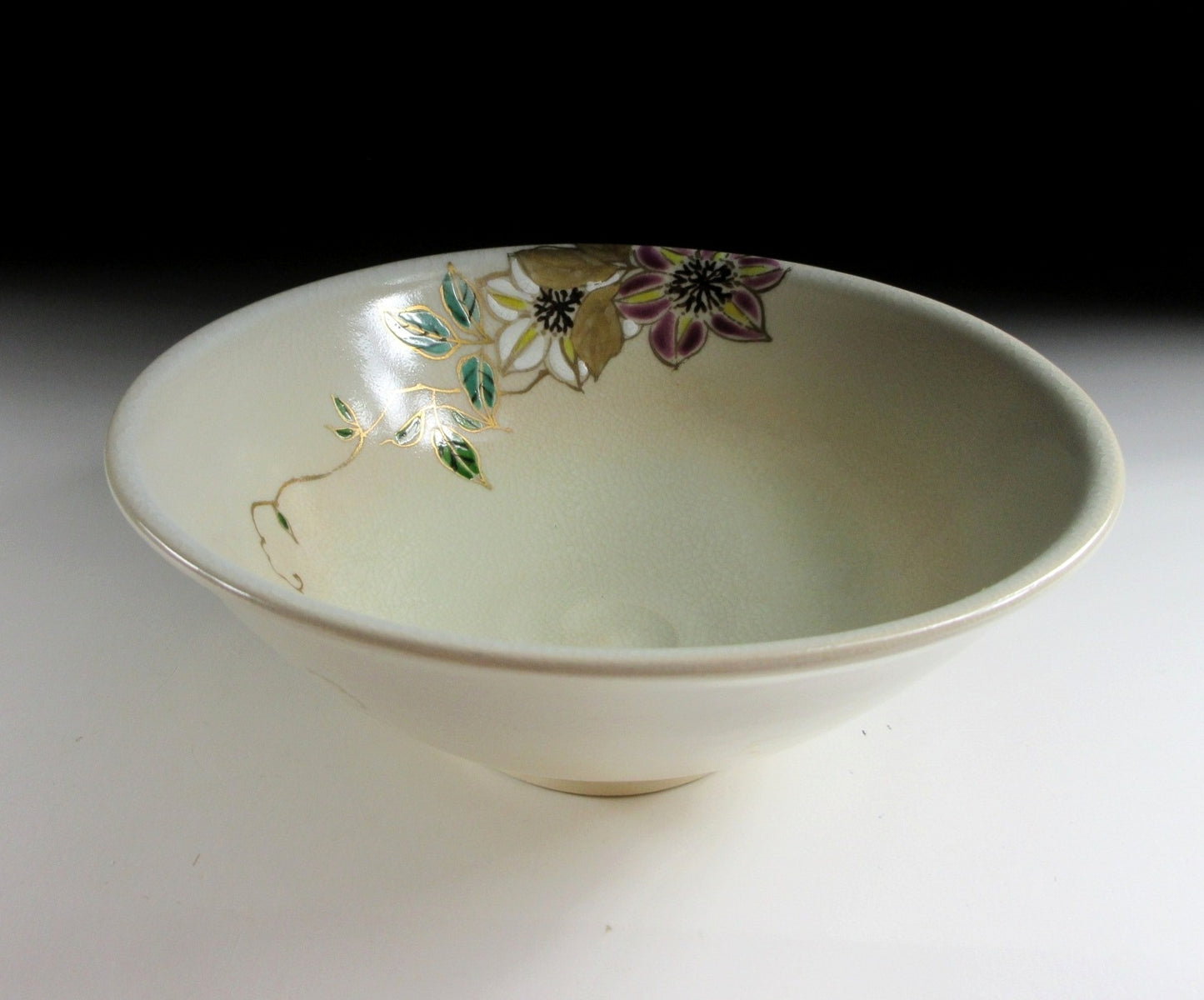 Kyo-ware Clematis Chawan