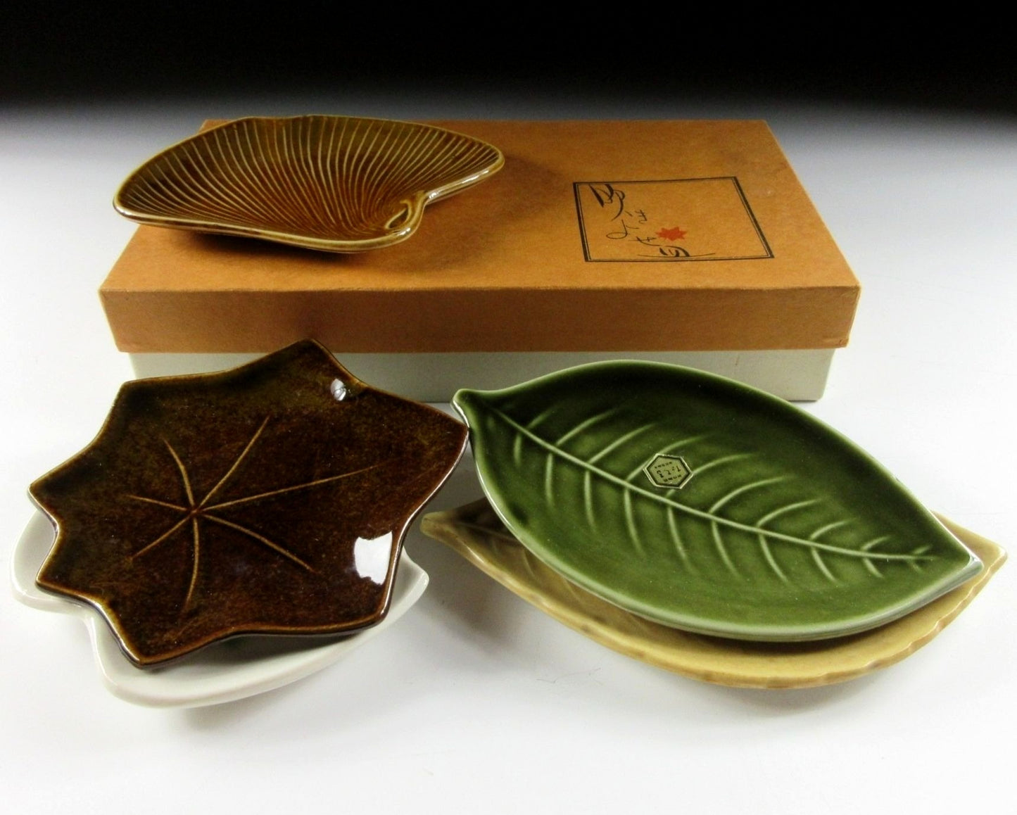 Set of Five Leaf Plates