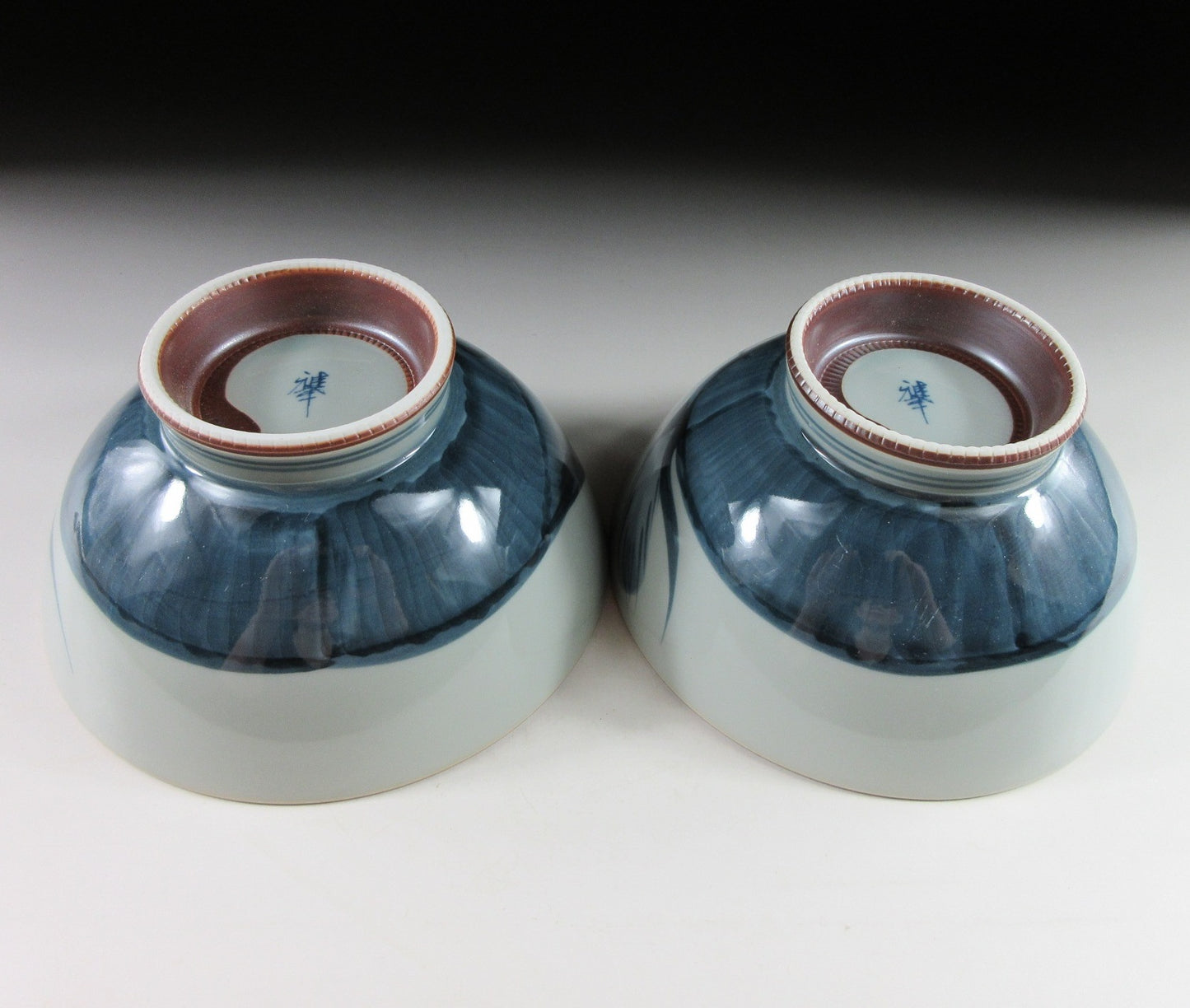 Pair of Arita Daruma Bowls