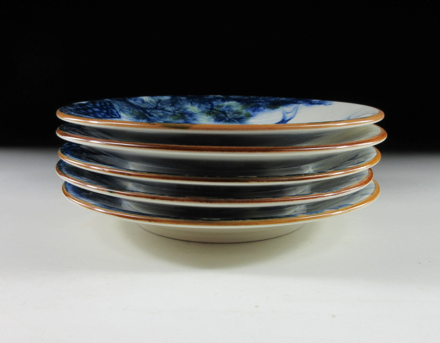 Set of Five Mino-ware Koi Plates