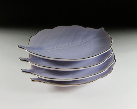 Set of Four Small Leaf Plates