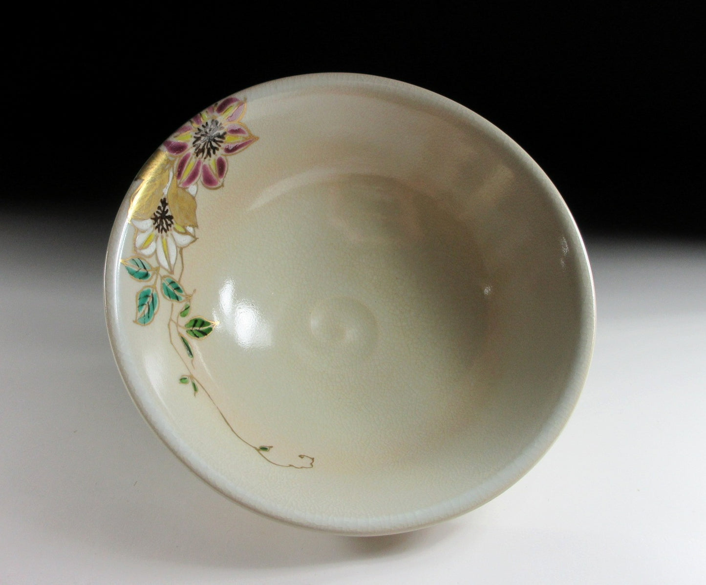 Kyo-ware Clematis Chawan