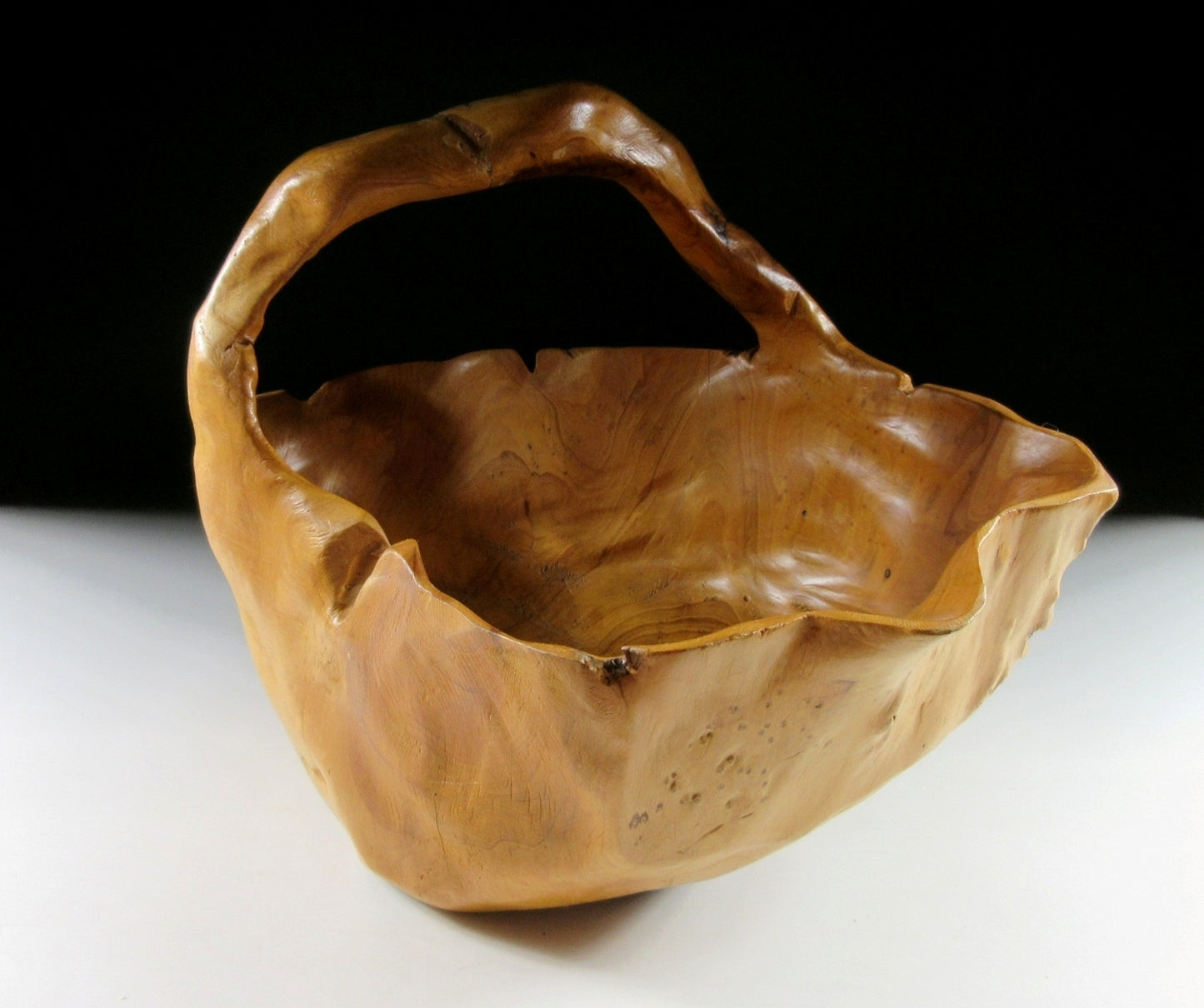 Natural Burl Wood Basket