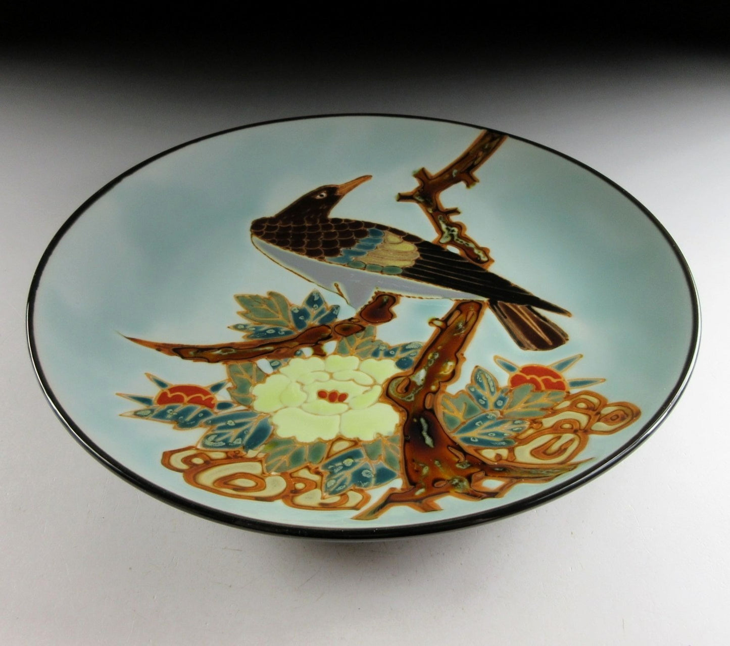 Celadon Glaze Hawk Plate