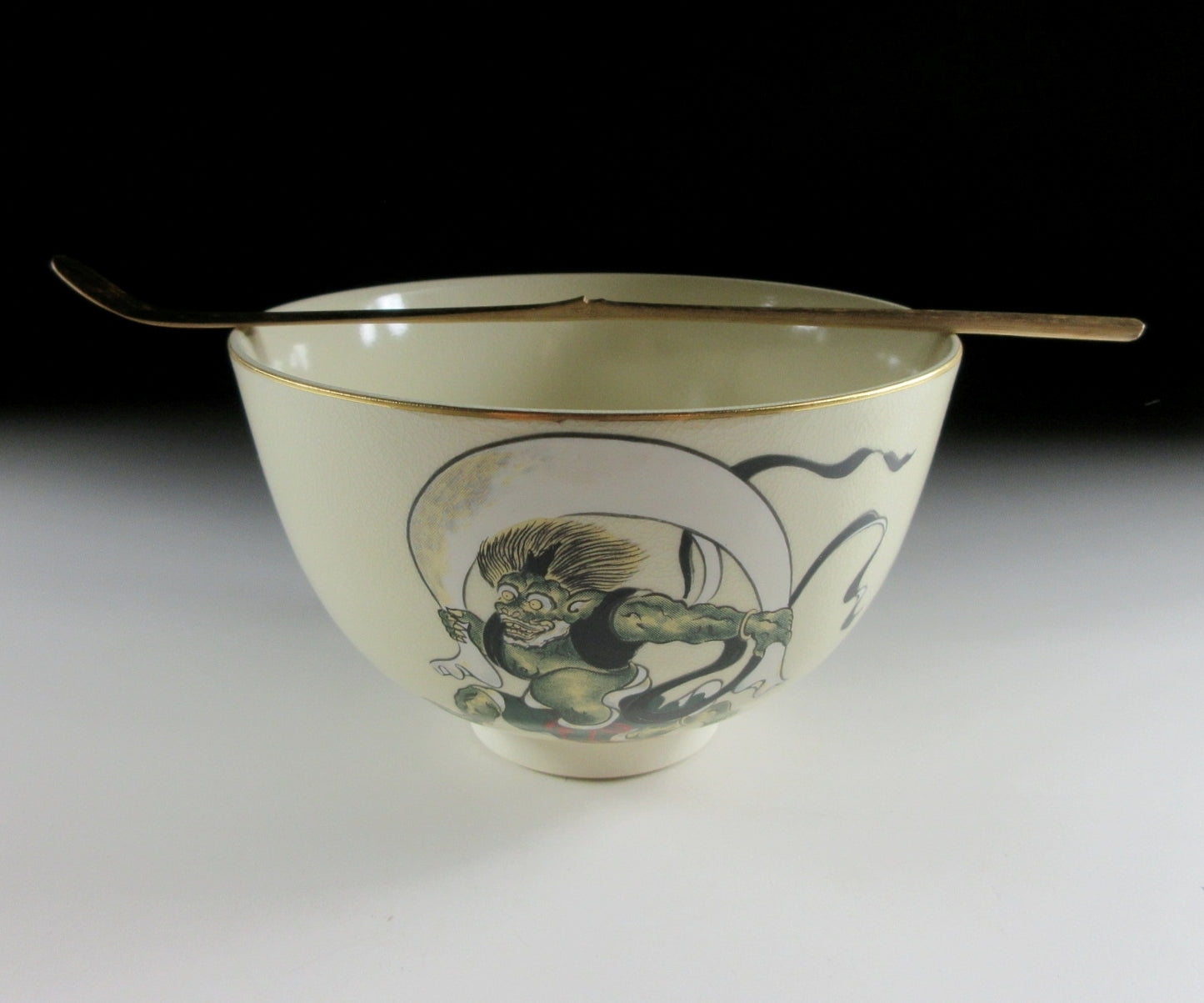 Kato Tozan 'Fujin' God of Wind Chawan