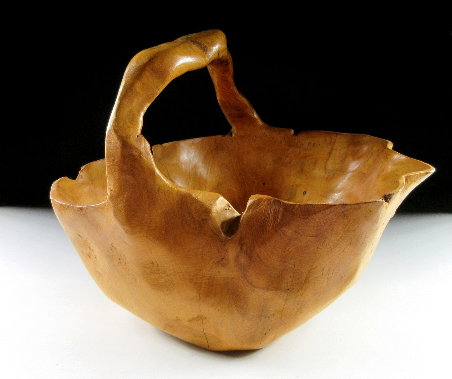 Natural Burl Wood Basket