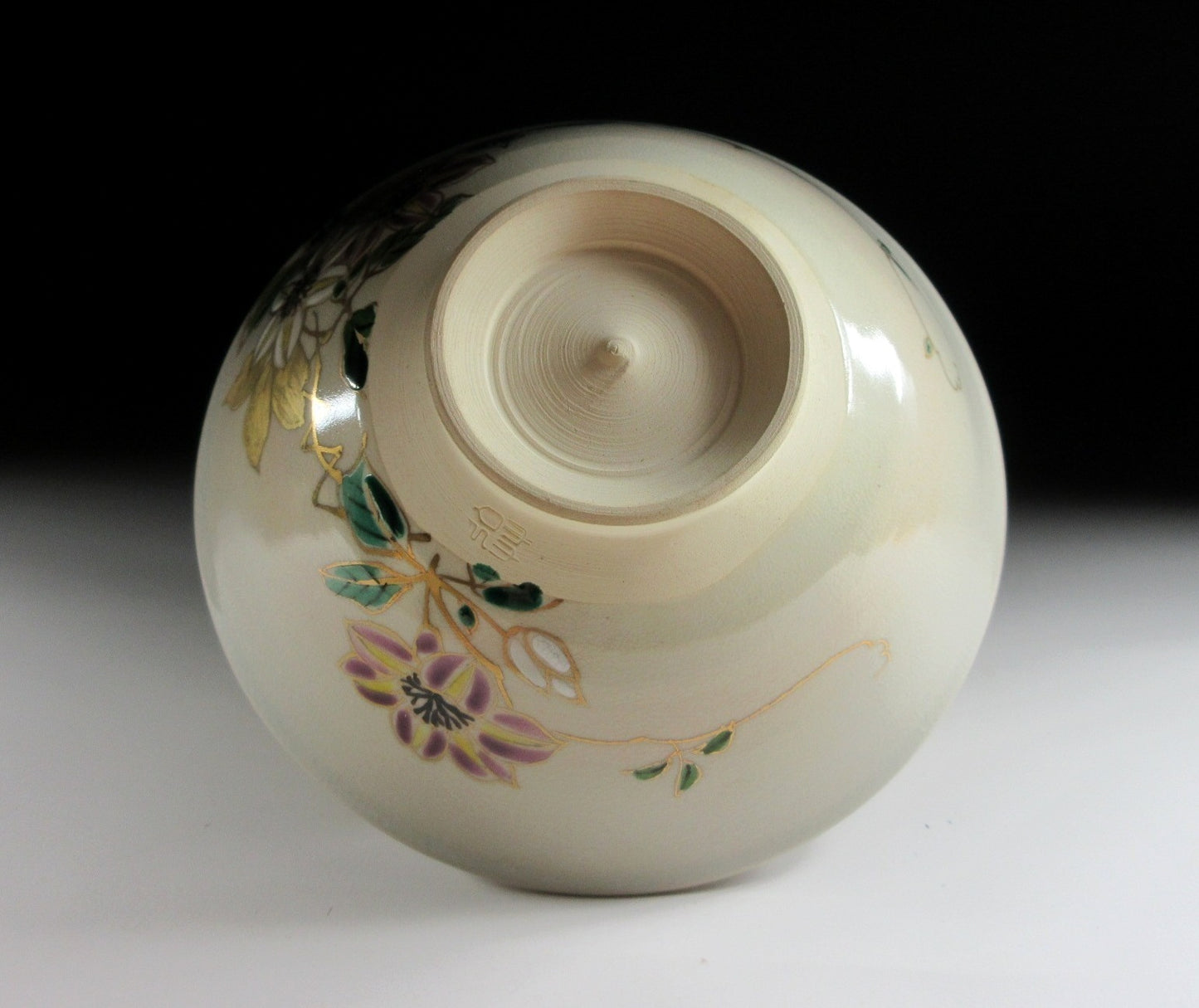 Kyo-ware Clematis Chawan