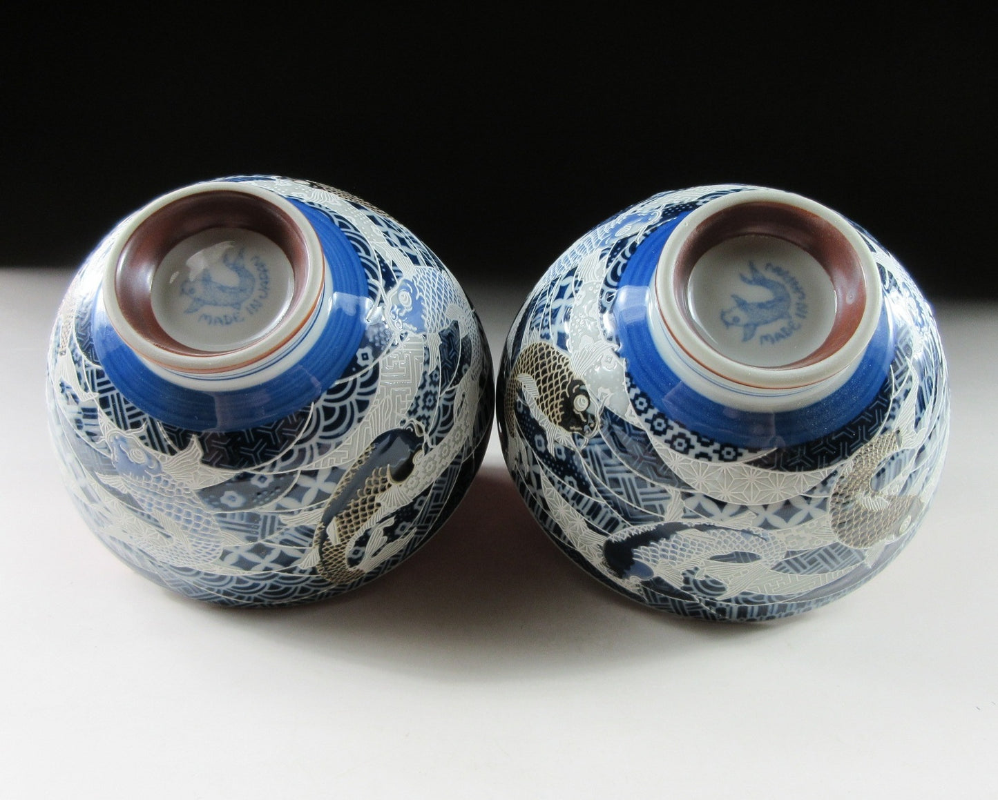 Mino-ware Koi Bowl Pair #2