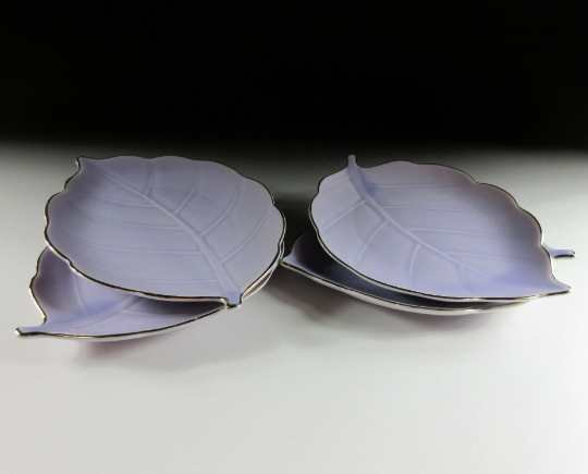 Set of Four Small Leaf Plates