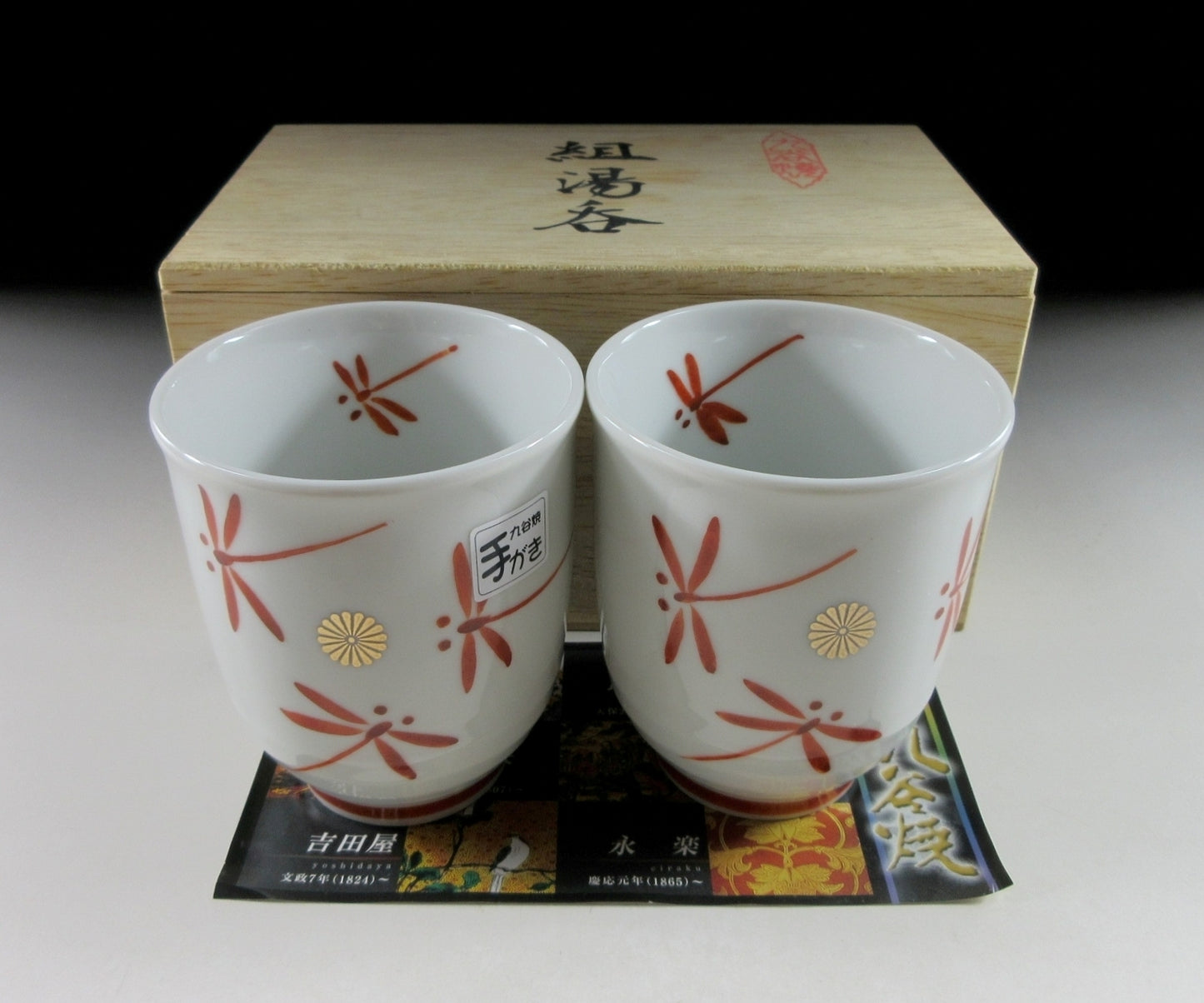 Kutani-ware Dragonfly Yunomi